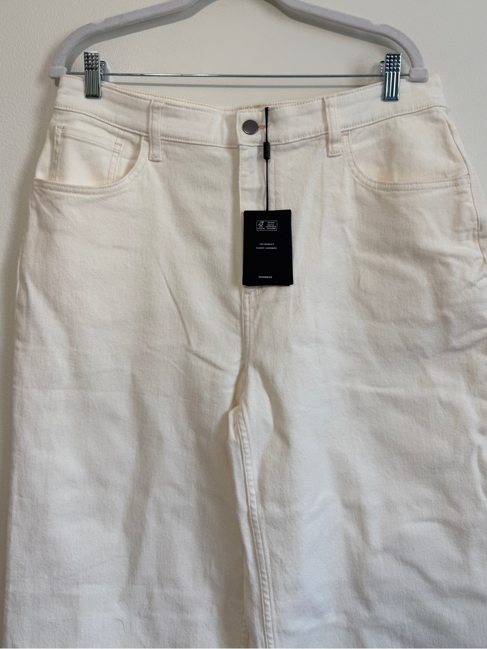 NEW NAADAM Soft Denim Twill Wide Leg Pant Milk Size 10 Women's Jeans High Rise - Picture 3 of 8
